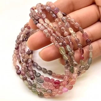 Multi Spinel 4-5mm Smooth Nugget Shape A Grade Gemstone Beads Lot - Total 6 Strands of 14 Inch.