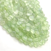 Prehnite 9-12mm Smooth Heart Shape A Grade Gemstone Beads Lot - Total 11 Strands of 14 Inch.