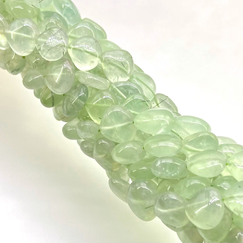 Prehnite 9-12mm Smooth Heart Shape A Grade Gemstone Beads Lot - Total 11 Strands of 14 Inch.