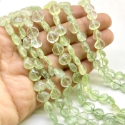 Prehnite 7-9mm Smooth Heart Shape A Grade Gemstone Beads Lot - Total 7 Strands of 14 Inch.