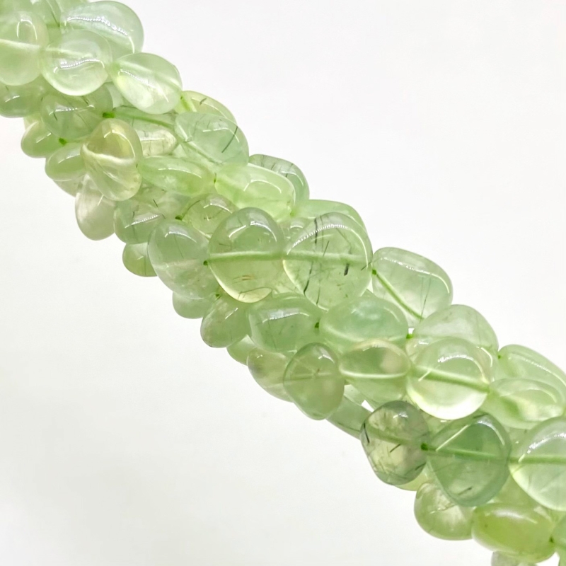 Prehnite 7-9mm Smooth Heart Shape A Grade Gemstone Beads Lot - Total 7 Strands of 14 Inch.