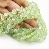 Prehnite 7-9mm Smooth Heart Shape A Grade Gemstone Beads Lot - Total 7 Strands of 14 Inch.