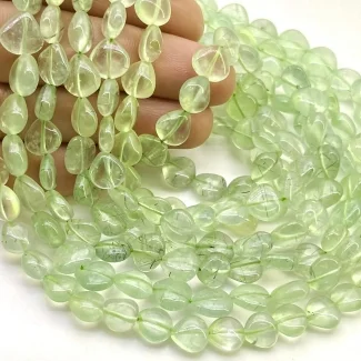 Prehnite 7-9mm Smooth Heart Shape A Grade Gemstone Beads Lot - Total 7 Strands of 14 Inch.