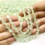 Prehnite 9-12mm Smooth Pear Shape B Grade Gemstone Beads Lot - Total 23 Strands of 14 Inch.