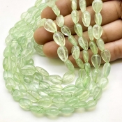 Prehnite 9-12mm Smooth Pear Shape B Grade Gemstone Beads Lot - Total 23 Strands of 14 Inch.
