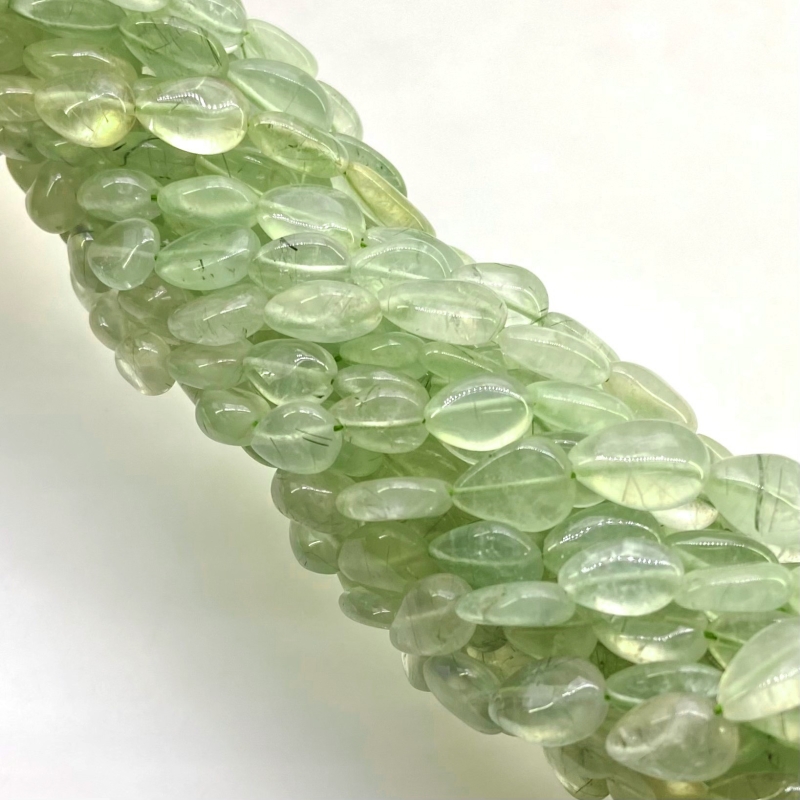 Prehnite 9-12mm Smooth Pear Shape B Grade Gemstone Beads Lot - Total 23 Strands of 14 Inch.