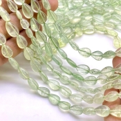 Prehnite 9-12mm Smooth Pear Shape B Grade Gemstone Beads Lot - Total 23 Strands of 14 Inch.