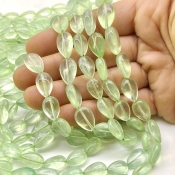 Prehnite 10-18mm Smooth Pear Shape A+ Grade Gemstone Beads Strand - Total 1 Strand of 14 Inch.
