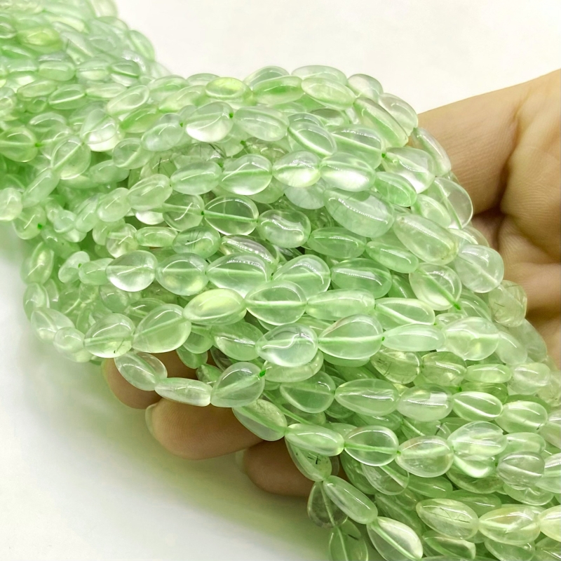 Prehnite 8-12mm Smooth Pear Shape A+ Grade Gemstone Beads Strand - Total 1 Strand of 14 Inch.