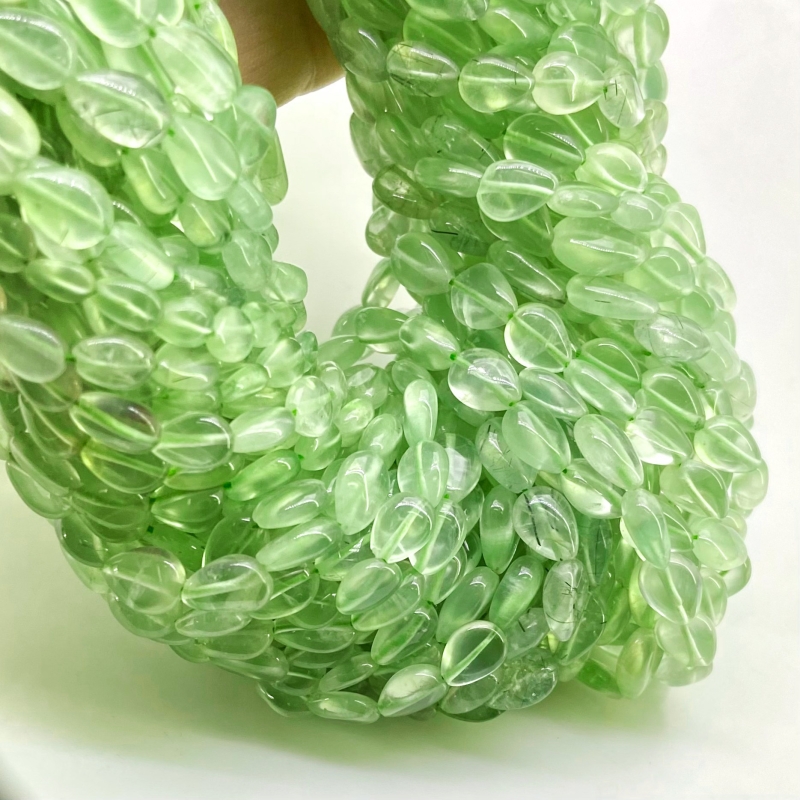 Prehnite 8-12mm Smooth Pear Shape A+ Grade Gemstone Beads Strand - Total 1 Strand of 14 Inch.