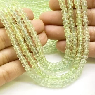 Prehnite 5-5.5mm Smooth Rondelle Shape A+ Grade Gemstone Beads Strand - Total 1 Strand of 14 Inch.