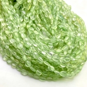 Prehnite 6-8mm Smooth Oval Shape A+ Grade Gemstone Beads Strand - Total 1 Strand of 14 Inch.