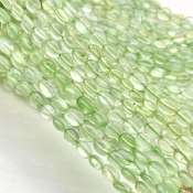 Prehnite 6-8mm Smooth Oval Shape A+ Grade Gemstone Beads Strand - Total 1 Strand of 14 Inch.