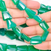 Green Onyx 13-18mm Step Cut Nugget Shape AAA Grade Gemstone Beads Strand - Total 1 Strand of 8 Inch.