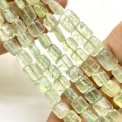Prehnite 5-12mm Smooth Cushion Shape B Grade Gemstone Beads Lot - Total 5 Strands of 14 Inch.