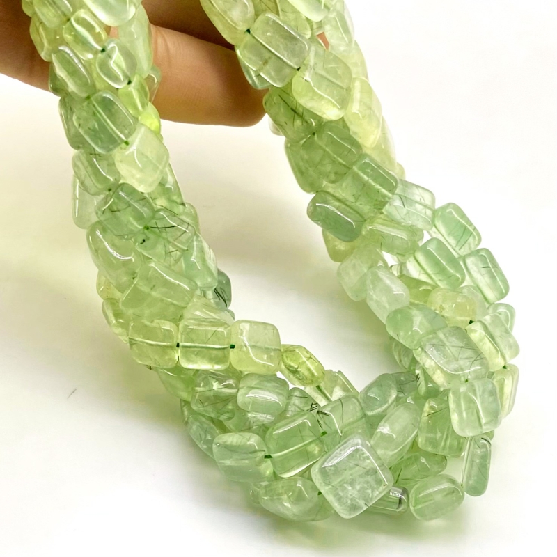Prehnite 5-12mm Smooth Cushion Shape B Grade Gemstone Beads Lot - Total 5 Strands of 14 Inch.