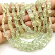 Prehnite 5-12mm Smooth Cushion Shape B Grade Gemstone Beads Lot - Total 5 Strands of 14 Inch.