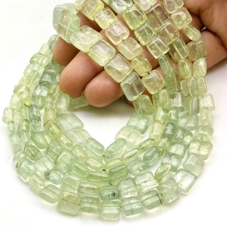 Prehnite 5-12mm Smooth Cushion Shape B Grade Gemstone Beads Lot - Total 5 Strands of 14 Inch.