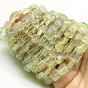 Prehnite 5-12mm Smooth Cushion Shape B Grade Gemstone Beads Lot - Total 5 Strands of 14 Inch.
