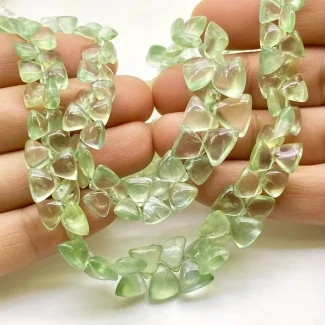 Prehnite 4.5-9mm Smooth Trillion Shape AA+ Grade Gemstone Beads Lot - Total 10 Strands of 8 Inch.