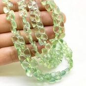 Prehnite 4.5-9mm Smooth Trillion Shape AA+ Grade Gemstone Beads Lot - Total 10 Strands of 8 Inch.