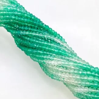 Green Onyx 4-4.5 Micro Faceted Rondelle Shape AAA Grade Gemstone Beads Strand - Total 1 Strand of 14 Inch.