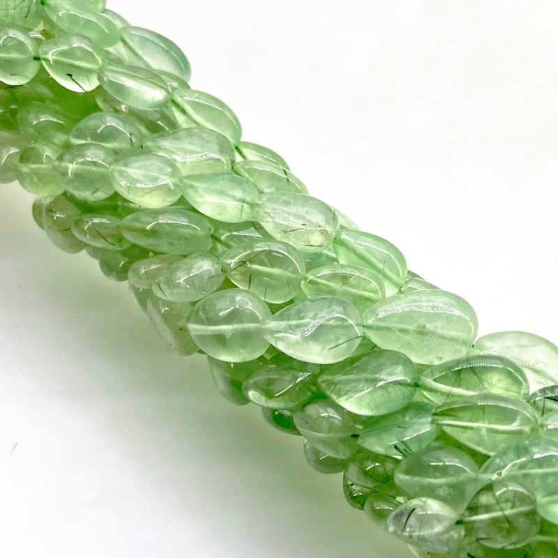 Prehnite 10-16mm Smooth Pear Shape A Grade Gemstone Beads Lot - Total 14 Strands of 14 Inch.