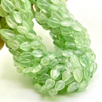 Prehnite 10-16mm Smooth Pear Shape A Grade Gemstone Beads Lot - Total 14 Strands of 14 Inch.