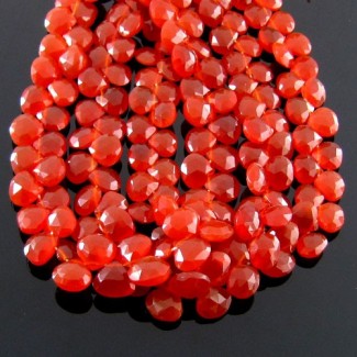 Carnelian 6-7mm Briolette Heart Shape AA Grade 8 Inch Long Gemstone Beads Strand
