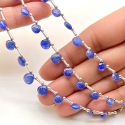 Blue Sapphire 4-7.5mm Smooth Heart Shape AA Grade Multi Strand Beads Layout - Total 3 Strands of 7-13 Inch