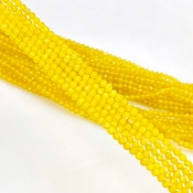 Yellow Onyx 3mm Faceted Round Shape AAA Grade Gemstone Beads Strand - Total 1 Strand of 13 Inch.