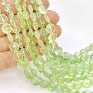 Prehnite 6-9mm Briolette Round Shape AAA Grade Gemstone Beads Lot - Total 13 Strands of 8 Inch.