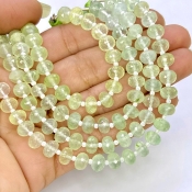 Prehnite 6.5-7mm Faceted Rondelle Shape AA+ Grade Gemstone Beads Strand - Total 1 Strand of 6 Inch.