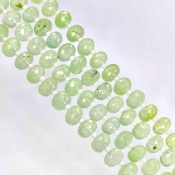 Prehnite 6.5-7mm Faceted Rondelle Shape AA+ Grade Gemstone Beads Strand - Total 1 Strand of 6 Inch.