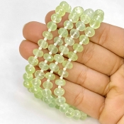 Prehnite 6.5-7mm Faceted Rondelle Shape AA+ Grade Gemstone Beads Strand - Total 1 Strand of 6 Inch.