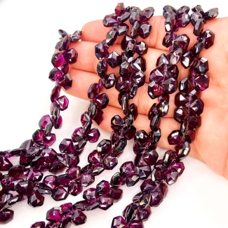 Rhodolite Garnet 8-8.5mm Briolette Heart Shape AAA Grade Gemstone Beads Strand - Total 1 Strand of 8 Inch.