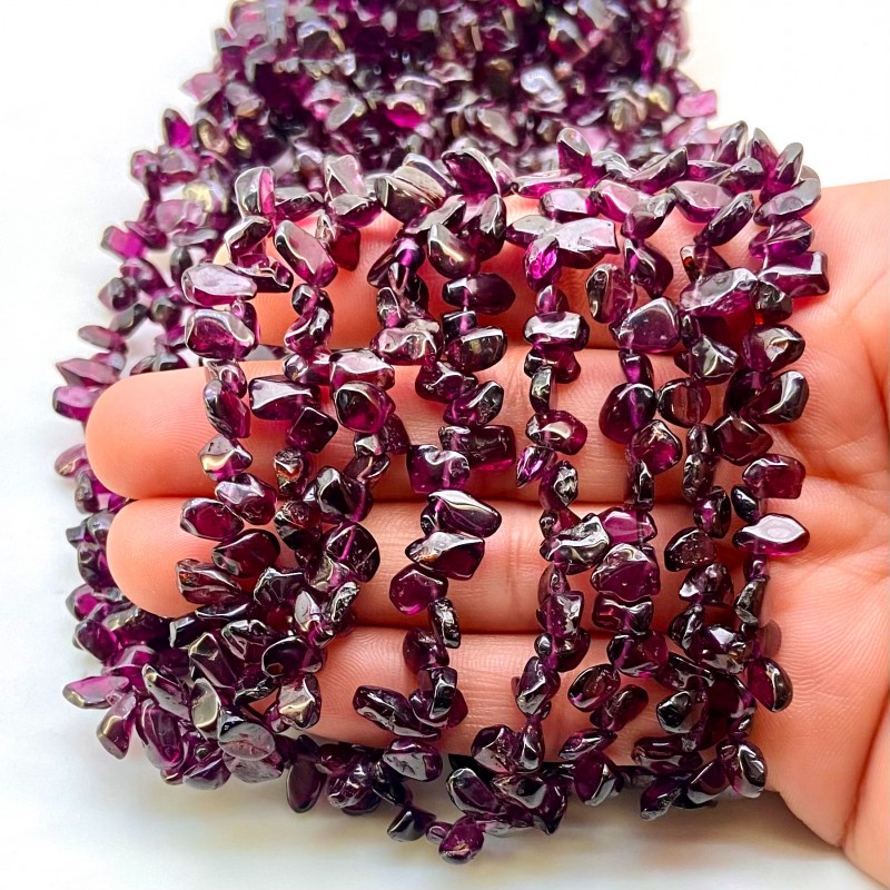 Rhodolite Garnet 7-10mm Smooth Flakes Shape AA Grade 16 Inch Long Gemstone Beads Strand