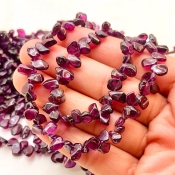 Rhodolite Garnet 7-10mm Smooth Flakes Shape AA Grade Gemstone Beads Lot - Total 8 Strands of 16 Inch.