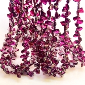 Rhodolite Garnet 7-10mm Smooth Flakes Shape AA Grade Gemstone Beads Lot - Total 8 Strands of 16 Inch.