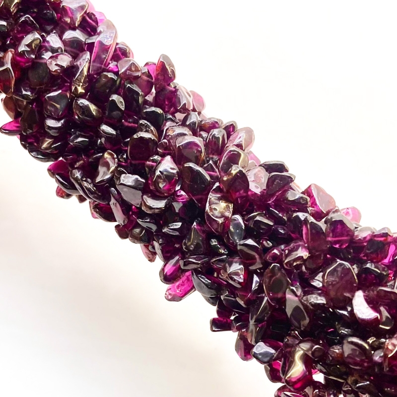 Rhodolite Garnet 7-10mm Smooth Flakes Shape AA Grade Gemstone Beads Lot - Total 8 Strands of 16 Inch.