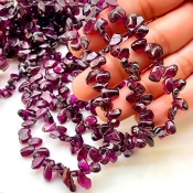 Rhodolite Garnet 7-10mm Smooth Flakes Shape AA Grade Gemstone Beads Lot - Total 8 Strands of 16 Inch.