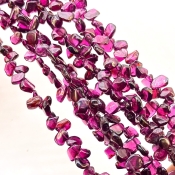 Rhodolite Garnet 7-8mm Smooth Flakes Shape AA Grade Gemstone Beads Lot - Total 8 Strands of 16 Inch.