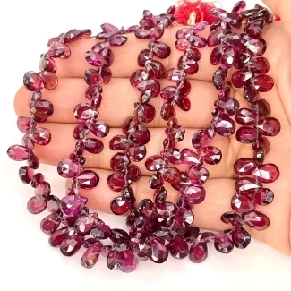 Garnet 6-11mm Briolette Pear Shape AA Grade Gemstone Beads Strand - Total 1 Strand of 8 Inch.
