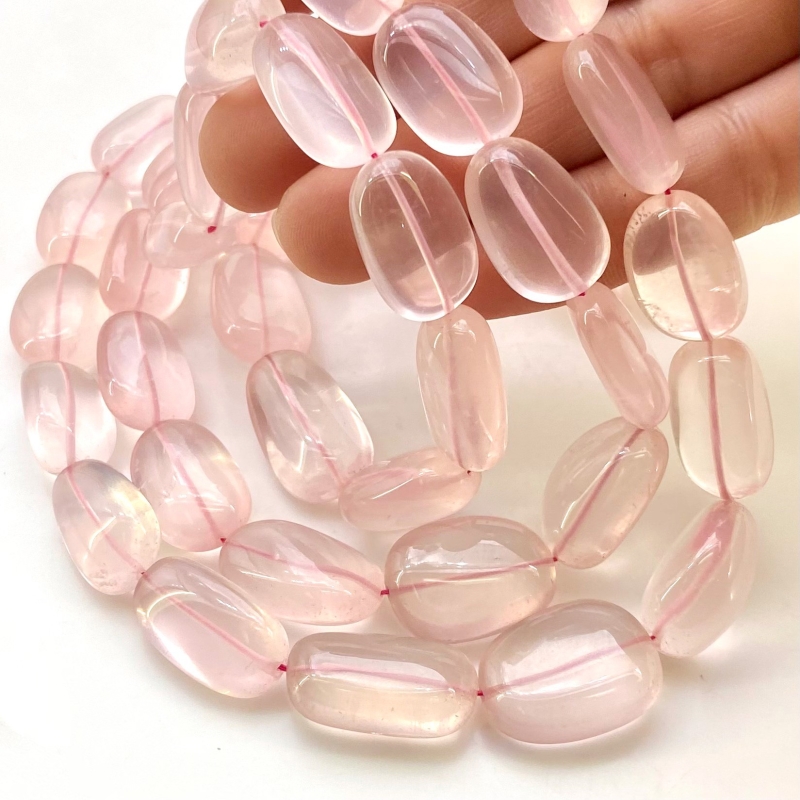 Rose Quartz 15-22mm Smooth Nugget Shape AAA Grade Gemstone Beads Strand - Total 1 Strand of 16 Inch.