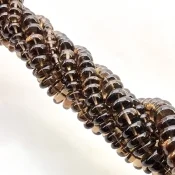 Smoky Quartz 5-11.5mm Smooth Rondelle Shape AA+ Grade Gemstone Beads Lot - Total 4 Strands of 16 Inch.