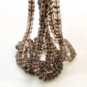 Smoky Quartz 6.5-10mm Smooth Rondelle Shape AA+ Grade Gemstone Beads Lot - Total 3 Strands of 15 Inch.