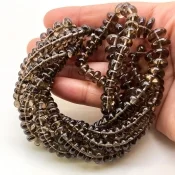 Smoky Quartz 6.5-10mm Smooth Rondelle Shape AA+ Grade Gemstone Beads Lot - Total 3 Strands of 15 Inch.