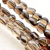 Smoky Quartz 10-20mm Smooth Nugget Shape AA+ Grade Gemstone Beads Strand - Total 1 Strand of 17 Inch.