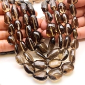 Smoky Quartz 10-20mm Smooth Nugget Shape AA+ Grade Gemstone Beads Strand - Total 1 Strand of 17 Inch.