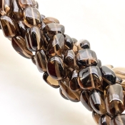 Smoky Quartz 10-20mm Smooth Nugget Shape AA+ Grade Gemstone Beads Strand - Total 1 Strand of 17 Inch.